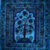 Turquoise Tree of Life Peacock Tapestry