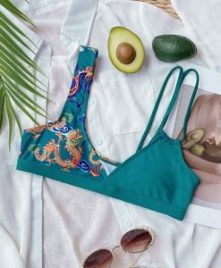 Dragon Print Bikini Top