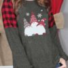 Gnomes Print Plaid Christmas Sweatshirt