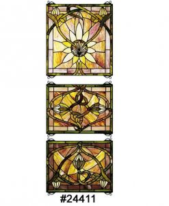 14"W x 39"H Solstice 3 Piece Stained Glass Window