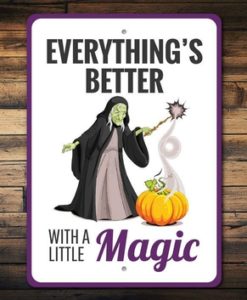 Witch and Pumpkin Sign