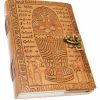 5" x 7" Egyptian Embossed leather journal w/ latch