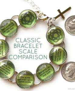 Irish Blessing Silver-Plated Charm Bracelet with Celtic Rose Design