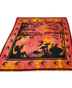 Orange Tie Dye Calling All Fairies Full Size Wall Tapestry