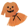 Halloween Set Two-piece Girl Set Orange Round Neck Halloween