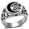 Men Stainless Steel Synthetic Crystal Rings TK706