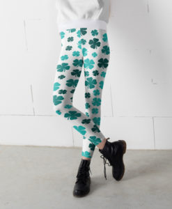 Blue Shamrock Leggings, Capris and Shorts