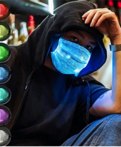 Fiber LED Color Glowing Face Mask with Replaceable PM2.5 filter