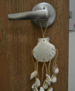White Irish Seashell Hanger Beach Decor