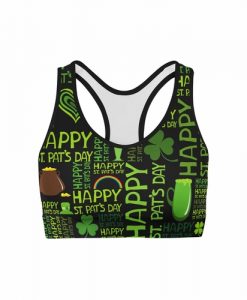 Happy St Patricks Day Sports Bra