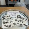 Set Of 4 Black "Ona Font" Halloween Pumpkin Window Door Halloween