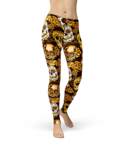 Avery Orange Sugar Skulls Leggings