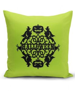 Green Halloween Pillow Cover