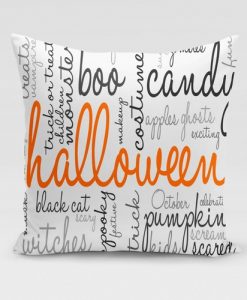 Halloween Words Pillow Cover