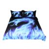 Blue Fire Bedding Set Cool Dragon Bed Cover Animal
