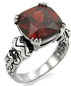 TK018 - High polished (no plating) Stainless Steel Ring with AAA Grade