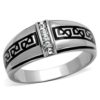 TK1801 - High polished (no plating) Stainless Steel Ring with Top