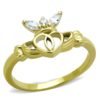 TK1926 - IP Gold(Ion Plating) Stainless Steel Ring with AAA Grade CZ