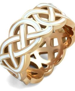 TK2159 - IP Rose Gold(Ion Plating) Stainless Steel Ring with Epoxy