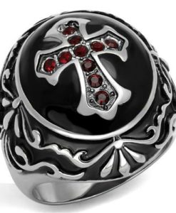 TK2229 - High polished (no plating) Stainless Steel Ring with Top