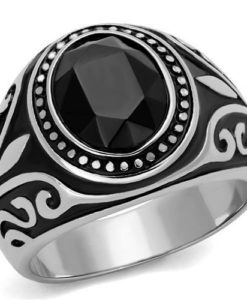 TK2231 - High polished (no plating) Stainless Steel Ring with Top