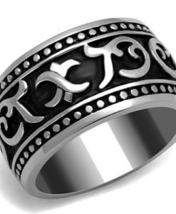 TK2233 - High polished (no plating) Stainless Steel Ring with Epoxy