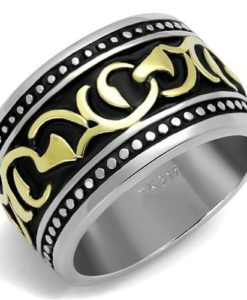 TK2234 - Two-Tone IP Gold (Ion Plating) Stainless Steel Ring with