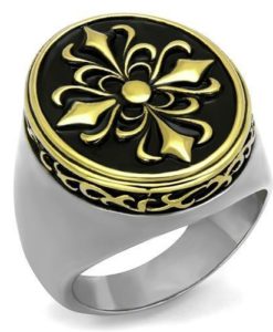 TK2241 - Two-Tone IP Gold (Ion Plating) Stainless Steel Ring