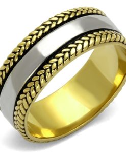 TK2375 - Two-Tone IP Gold (Ion Plating) Stainless Steel Ring
