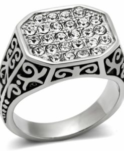 TK362 - High polished (no plating) Stainless Steel Ring with Top Grade