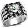 TK589 - High polished (no plating) Stainless Steel Ring with Top Grade
