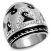 TK928 - High polished (no plating) Stainless Steel Ring with Top Grade