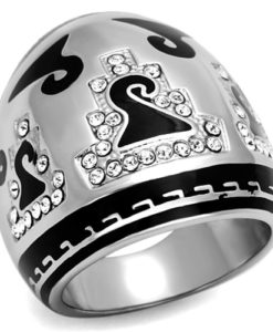 TK928 - High polished (no plating) Stainless Steel Ring with Top Grade