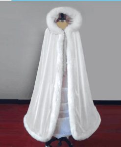 Plus Fleece Wedding Bridal Cape Velvet Warm Long Winter Poncho Womens