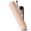 Sleek Silicone Makeup Brush Organizer - Compact Travel Pouch for Cosmetics