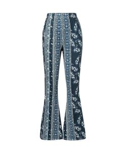 Floral Print High-Waist Flared Pants for Women