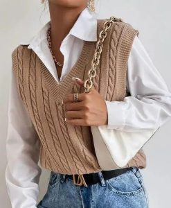 Chic Autumn & Winter Sleeveless Knit Sweater Vest for Women