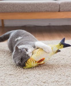 Interactive 3D Plush Fish Toy for Cats