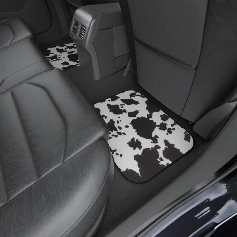 Cow Print Waterproof Car Floor Mats (Set of 4) - Image 6
