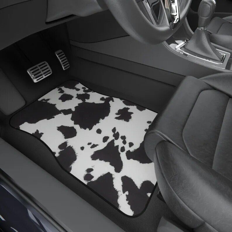 Cow Print Waterproof Car Floor Mats (Set of 4) - Image 3