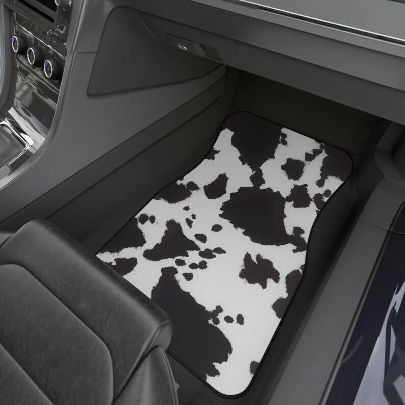 Cow Print Waterproof Car Floor Mats (Set of 4) - Image 4