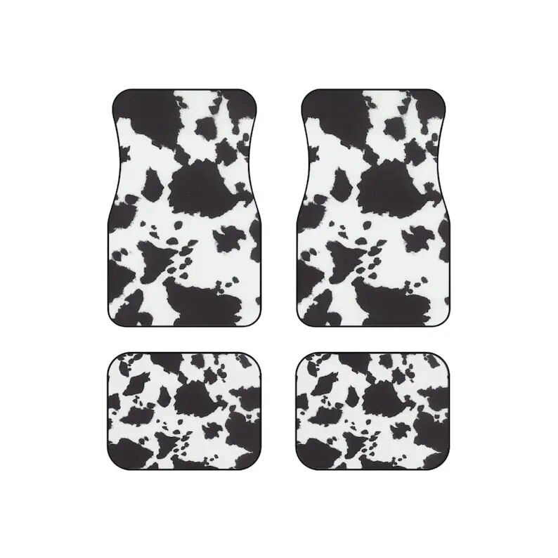 Cow Print Waterproof Car Floor Mats (Set of 4) - Image 2