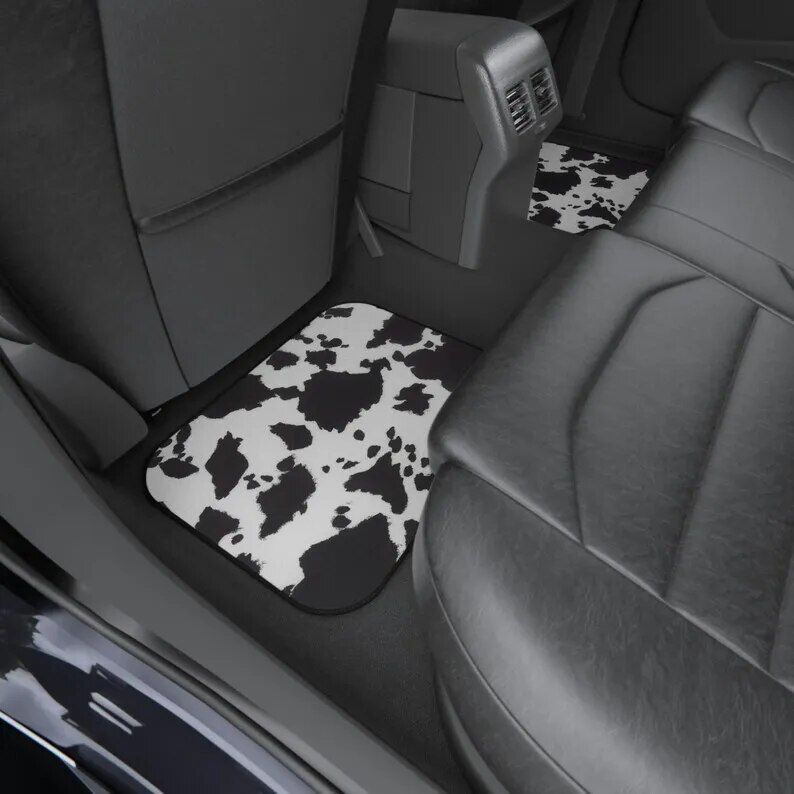 Cow Print Waterproof Car Floor Mats (Set of 4) - Image 5