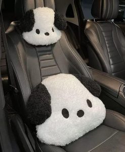 Plush Pochacco Anime Car Headrest & Lumbar Support Pillow