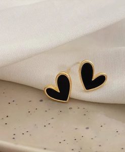 Trendy Heart Bling Zircon Stud Earrings