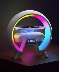 3-in-1 Wireless Charger Stand with Bluetooth Speaker and RGB Night Light