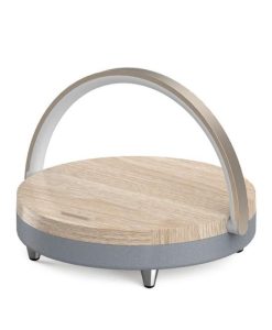 3-in-1 Wooden Wireless Charger with LED Lamp & Bluetooth Speaker