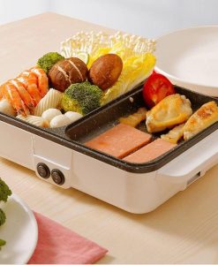 2-in-1 Electric BBQ Grill & Hot Pot with Non-Stick Plate