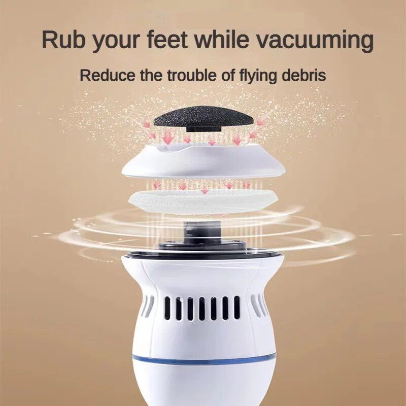 Rechargeable Electric Foot Grinder with Vacuum: USB, Dual-Speed, 6 Grinding Heads - Image 4