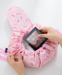 Portable & Waterproof Drawstring Cosmetic Bag - Multifunctional Travel Makeup Organizer